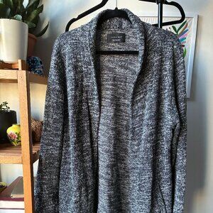 Zara Man Black and White Knit Cardigan with Pockets